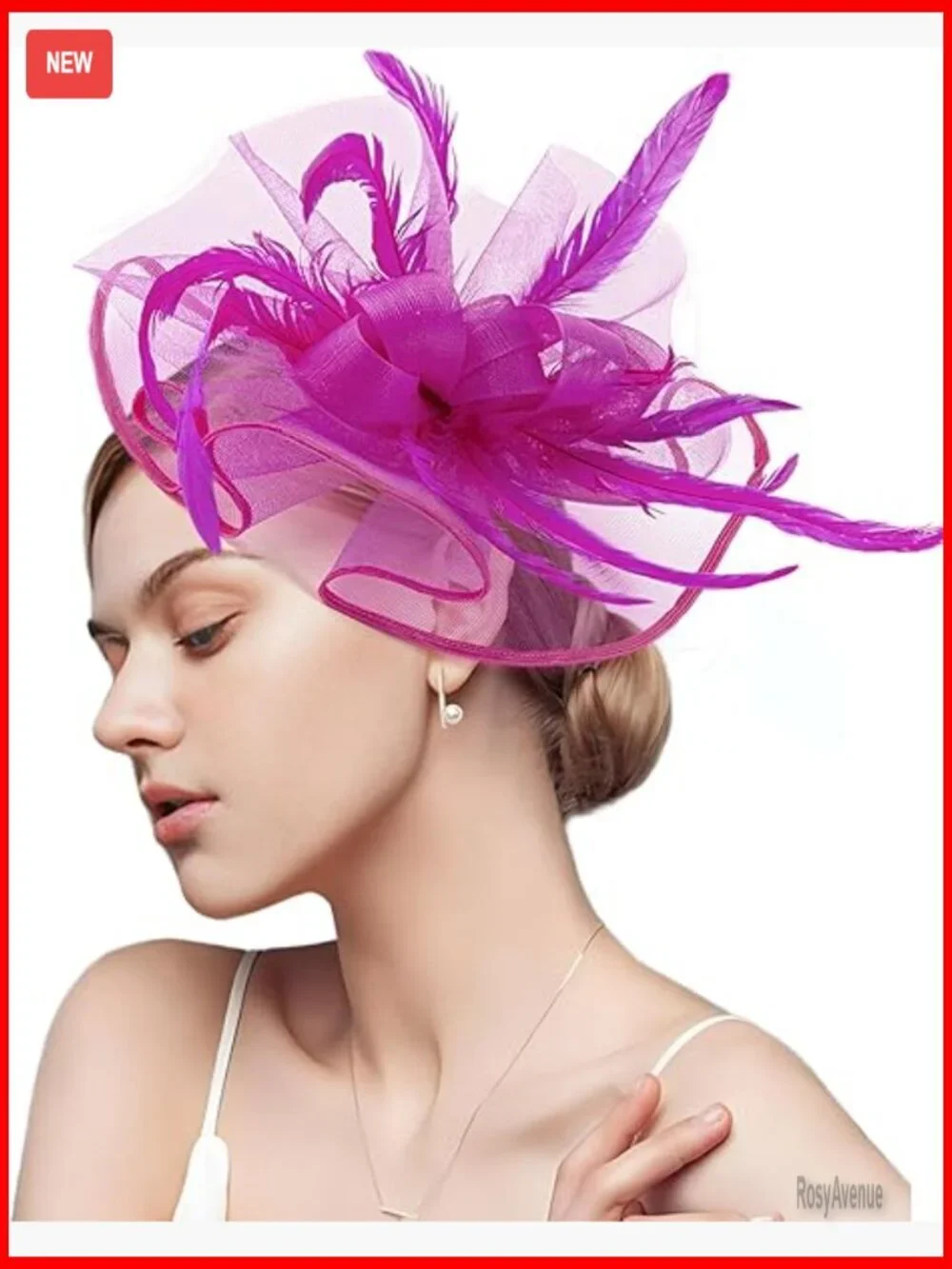 Feather Fascinator Headpiece for Derby Wedding Cocktail Tea Party